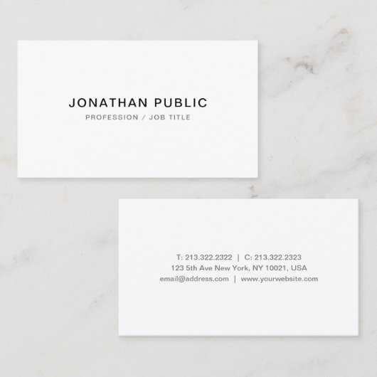 トレンディーエレガントモダンプロフェッショナルクリーンテンプレート 名刺 (正面/裏面)