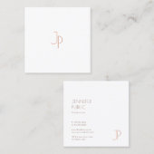 トレンディーエレガントモダンモノグラムのシンプルテンプレート スクエア名刺 (正面/裏面)