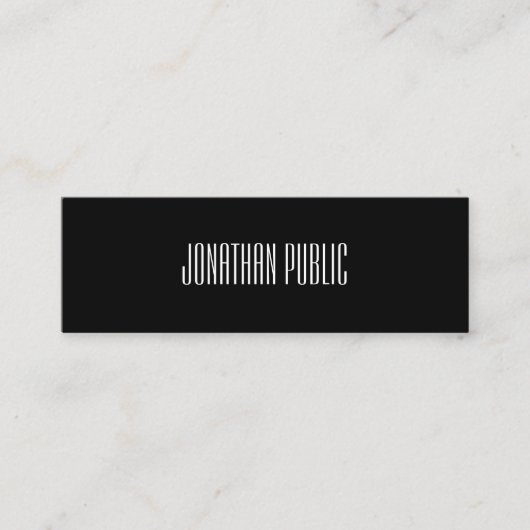 トレンディーエレガントモダン白黒クールクリーン平野 スキニー名刺 (正面)