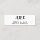 トレンディーエレガントモダン白黒クールクリーン平野 スキニー名刺 (裏面)