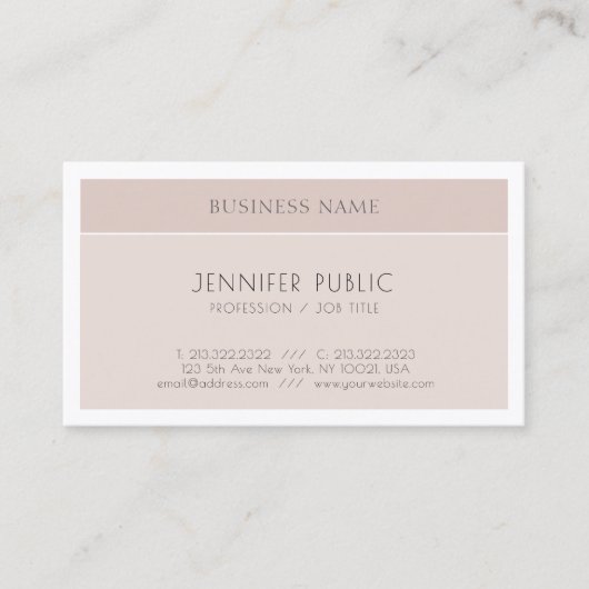 トレンディーエレガントモディッシュカラー頭が切れるデザインプレーン 名刺 (正面)