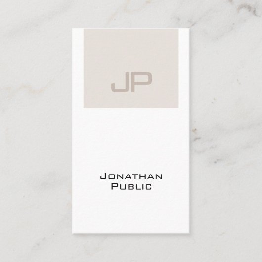 トレンディーエレガントモノグラムクリーンプレーンラグジュアリー 名刺 (正面)