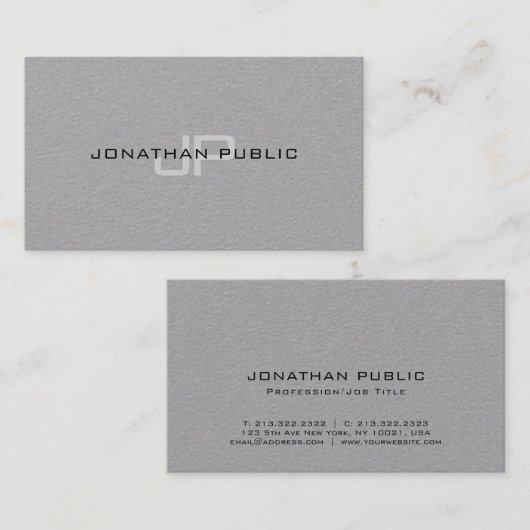 トレンディーエレガントモノグラムミニマリストプレインラグジュアリー 名刺 (正面/裏面)