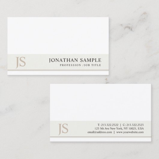 トレンディーエレガントモノグラムミニマルデザインルクセ 名刺 (正面/裏面)