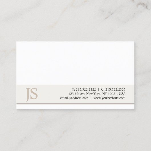 トレンディーエレガントモノグラムミニマルデザインルクセ 名刺 (裏面)