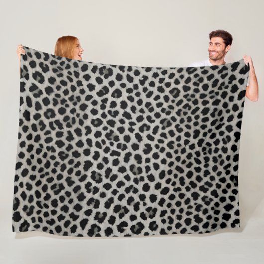 トレンディーエレガントラグジュアリーホワイトレオパードコレクション フリースブランケット (インサイチュ)
