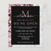 トレンディーエレガントリアリスティックピンクダイヤモンドホワイトマーブル チラシ (裏面)