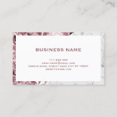 トレンディーエレガントリアリスティックピンクダイヤモンドホワイトマーブル 名刺 (裏面)