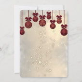 トレンディーエレガントレッドクリスマスボール、クリスマスパーティー 招待状 (裏面)