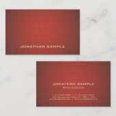 トレンディーエレガントレッドダマスク芸術的デザインラグジュアリー 名刺 (正面/裏面)