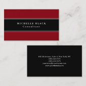 トレンディーエレガントレッドブラックストライププロフェッショナル 名刺 (正面/裏面)