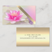トレンディーエレガントロータスフラワーヨガインストラクター 名刺 (正面/裏面)