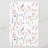 トレンディーエレガントワイルドフラワーフローラ結婚のメニュー (裏面)