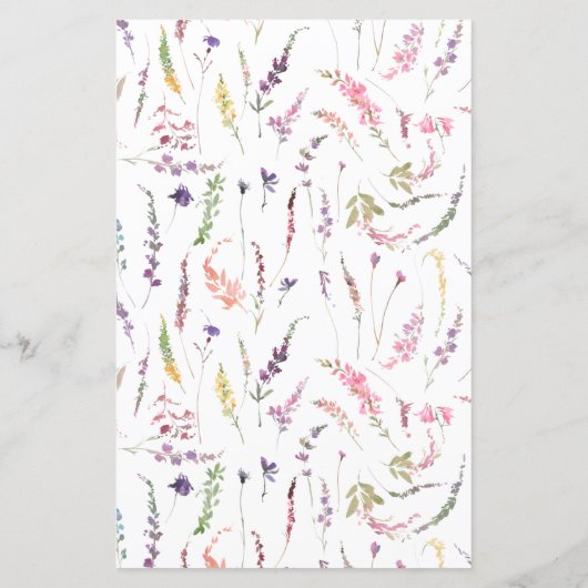 トレンディーエレガントワイルドフラワーフローラ結婚のメニュー (裏面)