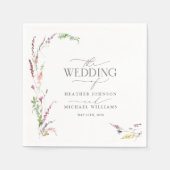 トレンディーエレガントワイルドフラワーフローラ結婚ズ スタンダードカクテルナプキン (正面)