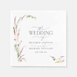 トレンディーエレガントワイルドフラワーフローラ結婚ズ スタンダードカクテルナプキン