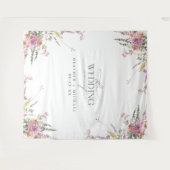 トレンディーエレガントワイルドフラワーフローラ結婚ズ タペストリー (正面(横))