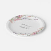 トレンディーエレガントワイルドフラワーフローラ結婚ズ ペーパープレート (アングル)