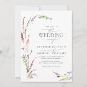 トレンディーエレガントワイルドフラワーフローラ結婚ズ 招待状 (正面)