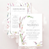 トレンディーエレガントワイルドフラワーフローラ結婚ズ 招待状