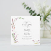 トレンディーエレガントワイルドフラワーフローラ結婚ズ 招待状 (スタンド正面)