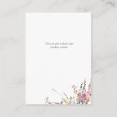 トレンディーエレガントワイルドフラワー結婚フローラ詳細 エンクロージャーカード (裏面)