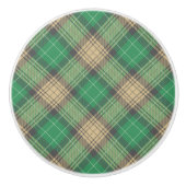 トレンディーエレガントヴィンテージグリーンタータンチェックスコットランドプレイド セラミックノブ (正面)