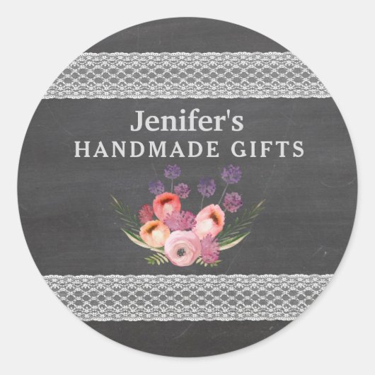 トレンディーエレガントヴィンテージシャルボードレース水色 ラウンドシール (正面)