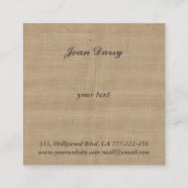 トレンディーエレガントヴィンテージバーラップレースモノグラム スクエア名刺 (裏面)