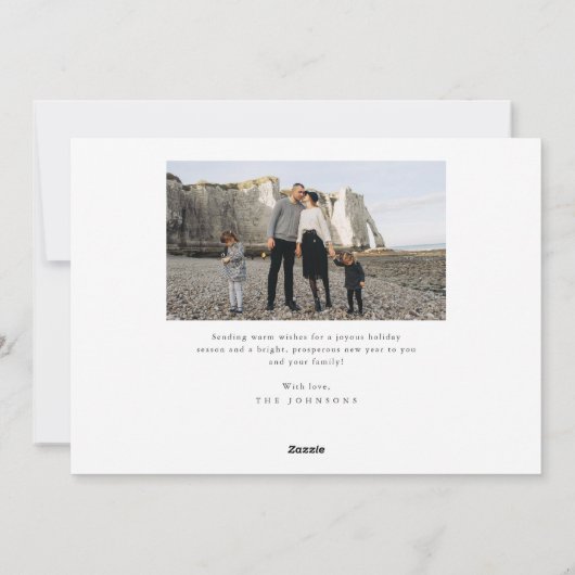 トレンディーエレガント写真クリスマス シーズンカード (裏面)