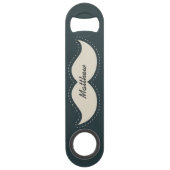 トレンディーエレガント口ひげパーソナライズされた スピード栓抜き (正面)