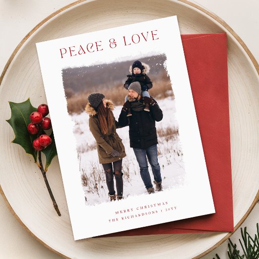 トレンディーエレガント家族の写真クリスマス シーズンカード