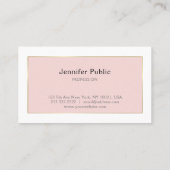 トレンディーエレガント手書きスクリプトピンク金ゴールドプレーン 名刺 (裏面)