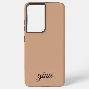 トレンディーエレガント茶色カスタミゼーション SAMSUNG GALAXY S21+ケース