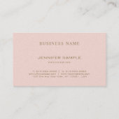 トレンディーエレガント赤面ピンク金ゴールドエリートプレインラグジュアリー 名刺 (裏面)