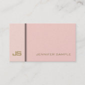 トレンディーエレガント赤面ピンク金ゴールドエリートプレインラグジュアリー 名刺 (正面)