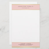 トレンディーエレガント赤面ピンク金ゴールドテンプレートモダン 便箋 (正面/裏面)