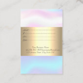 トレンディーエレガント金ゴールドフレーム、紙吹雪ホログラフィック 割引カード (裏面)