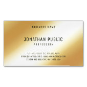 トレンディーエレガント金ゴールドルックプロフェッショナルテンプレート マグネット名刺 (正面)