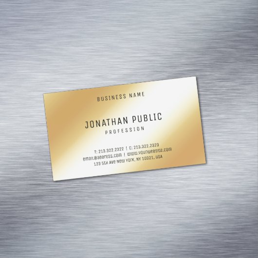 トレンディーエレガント金ゴールドルックプロフェッショナルテンプレート マグネット名刺 (インサイチュ)