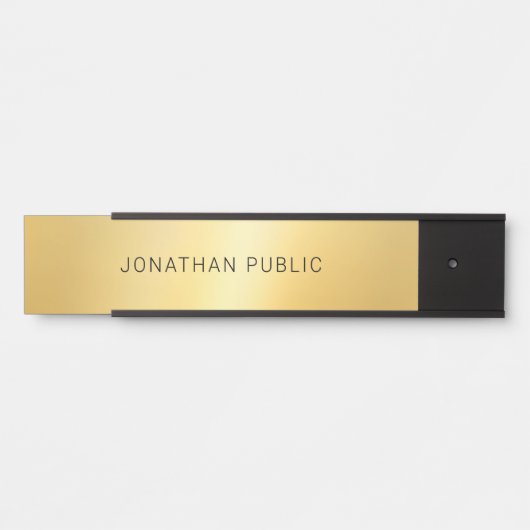 トレンディーエレガント金ゴールドルッモダンクシンプルグラマー サインプレート (正面)
