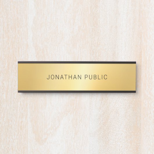 トレンディーエレガント金ゴールドルッモダンクシンプルグラマー サインプレート (正面)