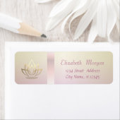 トレンディーエレガント金ゴールドロータスフラワー ラベル (インサイチュ)