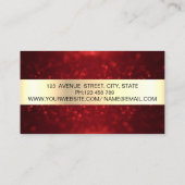 トレンディーエレガント金ゴールド幾何学模様、フレーム、赤《写真》ぼけ味 名刺 (裏面)
