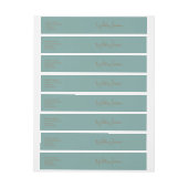 トレンディーエレガント銅文字ティール（緑がかった色）招待状 ラップアラウンド宛名ラベル (シート)