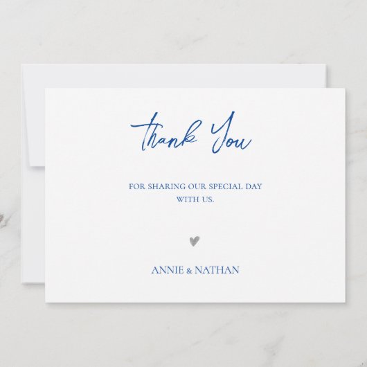 トレンディーエレガント雪の風景の冬の結婚式 サンキューカード (裏面)