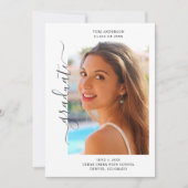 トレンディーエレガント2枚の写真卒業 案内状 (正面)