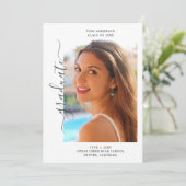 トレンディーエレガント2枚の写真卒業 案内状 (スタンド正面)