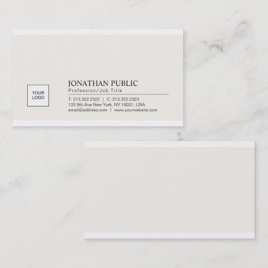 トレンディーエレガント·シンプルデザイン会社ロゴ·プレーン 名刺 (正面/裏面)