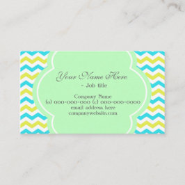 トレンディーエレガント、青モダンとライムグリーンシブロン 名刺